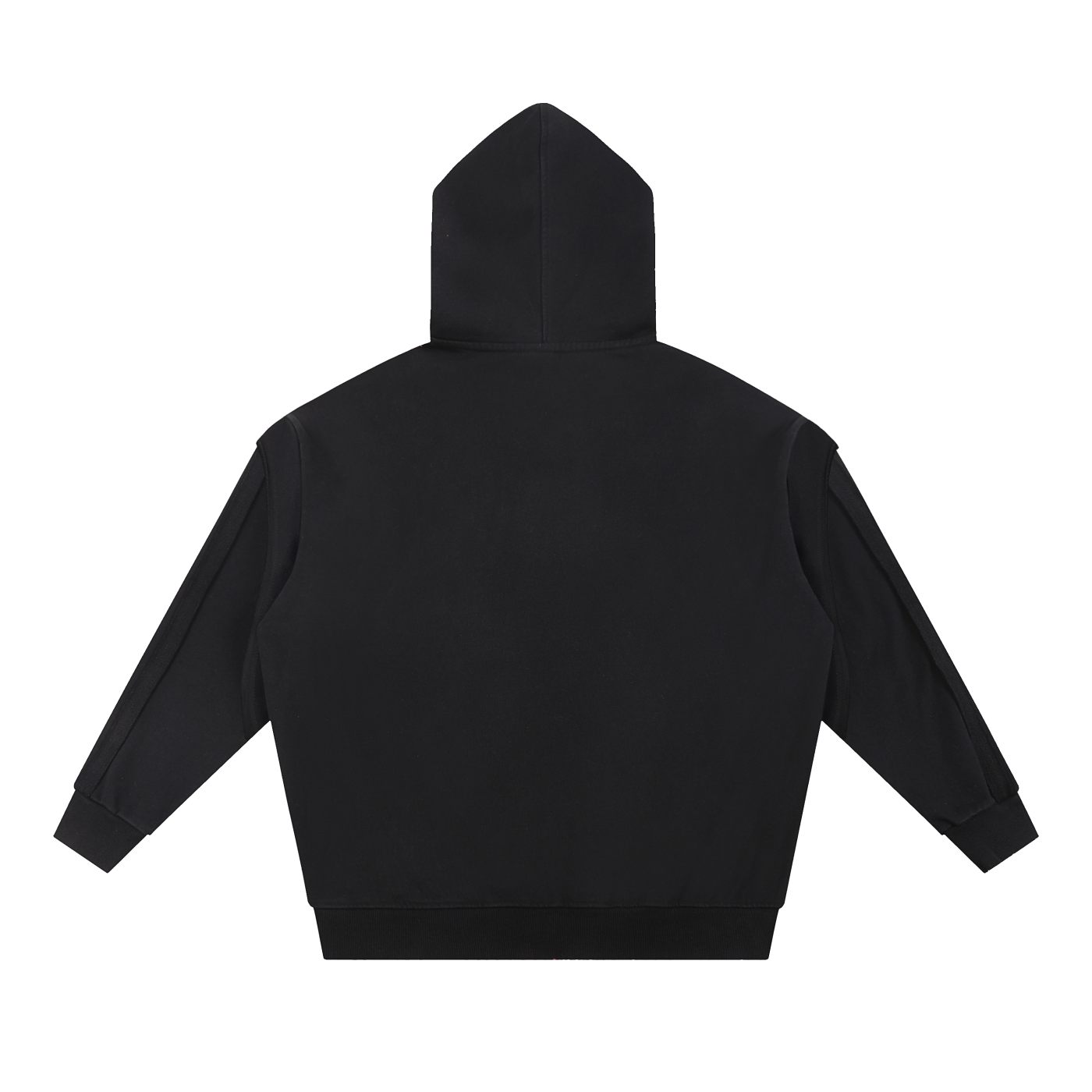 RELENTLESS Contrast Tape Raw Edge Double Layered Zip Hoodie