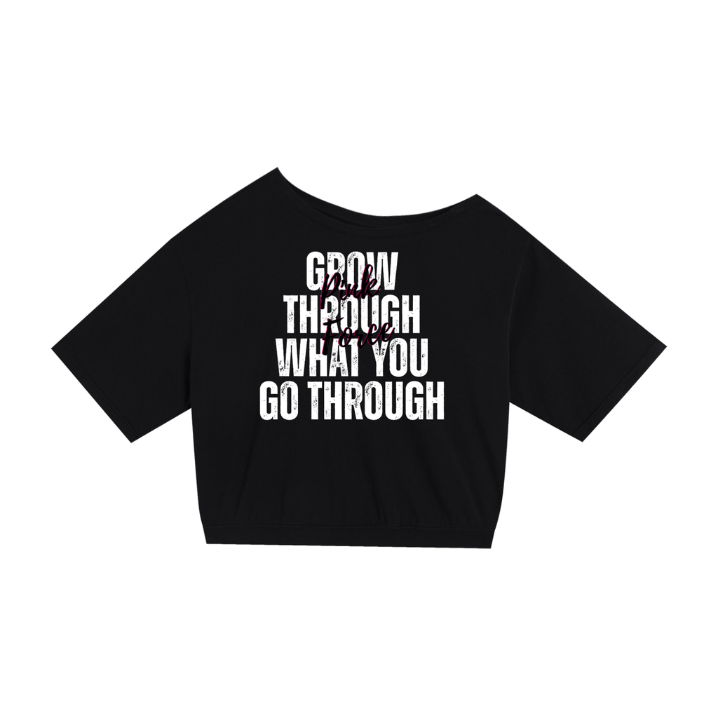 Asymmetric Shoulder Oversized LOTUS Cotton T-Shirt